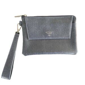 Matt & Nat Wristlet‎ Vegan Leather Wallet Clutch Blue Removable Strap Distressed